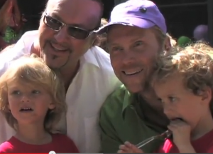 Desmond Child with partner Curtis Shaw and sons Roman and Nyro