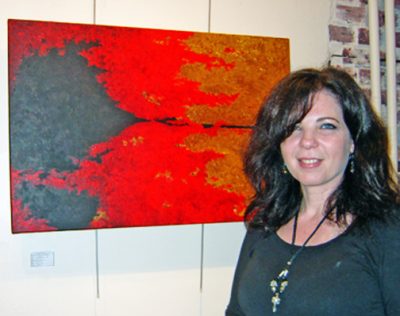 Vivian Schepis with artwork