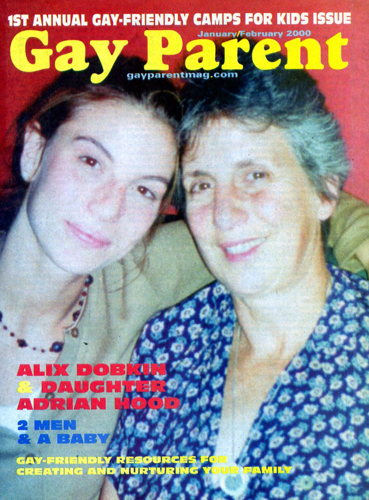Alix Dobkin and daughter Adrian Hood on the cover of Gay Parent Magazine